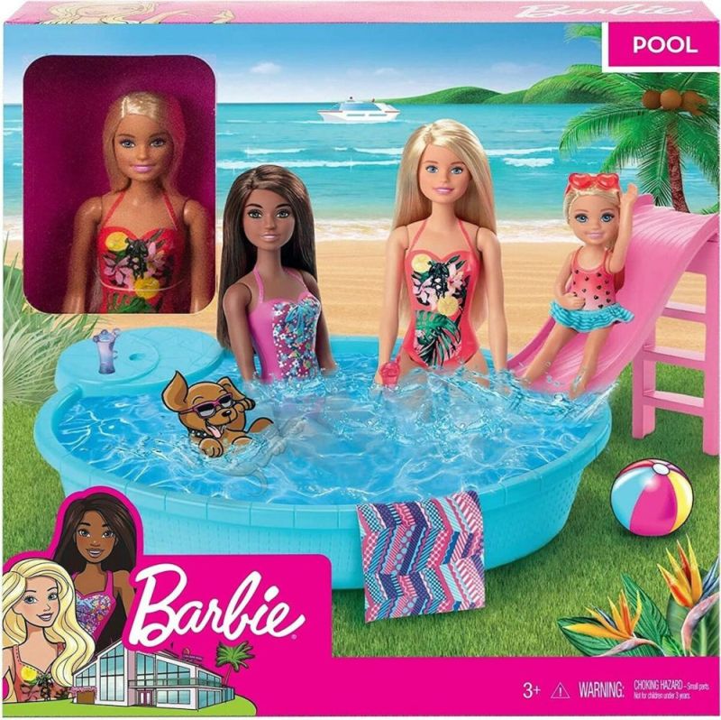 Κούκλα Barbie Νέα Εξωτική Πισίνα με Κούκλα
