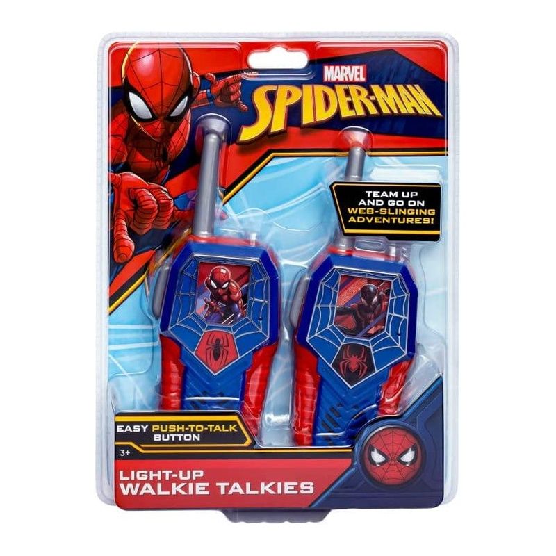 eKids Spiderman Walkie Talkies για παιδιά & ενήλικες με ενσωματωμένο μεγάφωνο και εμβέλεια 150 μέτρων (SM-212v2) (Μπλε/Γκρι/Κόκκινο)