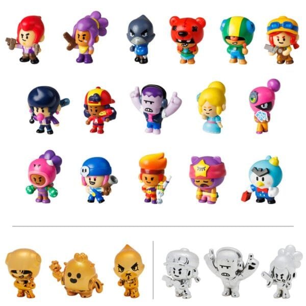Brawl Stars Collectible Figures - 5 Pack - Including 1 Rare Hidden Character