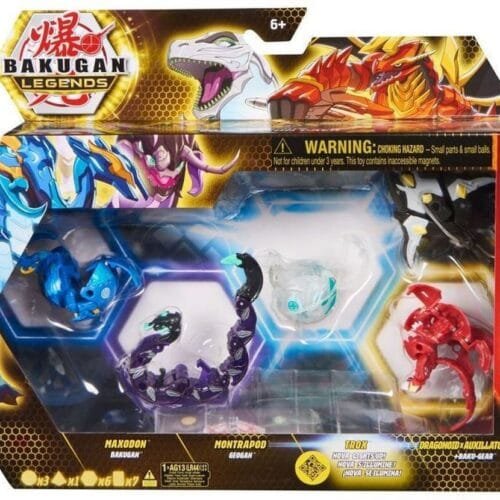 Spin Master Bakugan: Legends Collection Pack - Nova + Ultra + Geogan + Bakugan - Maxodon/Montrapod/Trox/Dragonoid x Auxillataur Ultra (20140074)