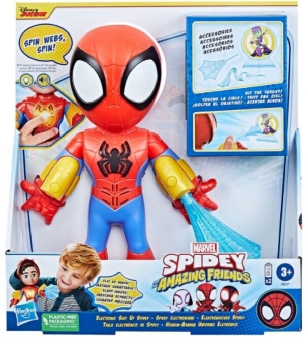 Hasbro Disney Junior Marvel: Spidey and his Amazing Friends - Electronic Suit Up Spidey Figure (F8317)