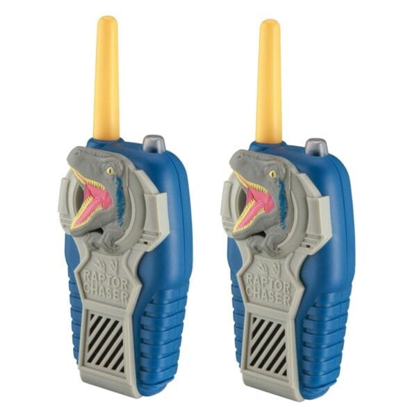 eKids Jurrasic World FRS Deluxe Walkie Talkies για παιδιά & ενήλικες με ενσωματωμένο μεγάφωνο και εμβέλεια 150 μέτρων (JW-212) (Μπλε/Γκρι)