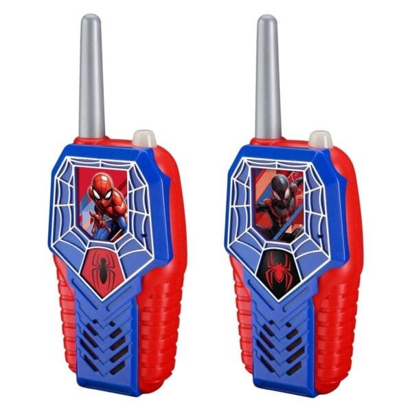 eKids Spiderman Walkie Talkies για παιδιά & ενήλικες με ενσωματωμένο μεγάφωνο και εμβέλεια 150 μέτρων (SM-212v2) (Μπλε/Γκρι/Κόκκινο)