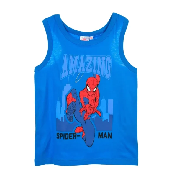 paidiko_amaniko_mplouzaki_spiderman_mple_BeHero Παιδική Αμάνικη Μπλούζα Spider-Man