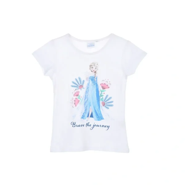 paidiko_mplouzaki_kontomaniko_frozen_leuko_BeHero Παιδικό Μπλουζάκι Frozen Elsa